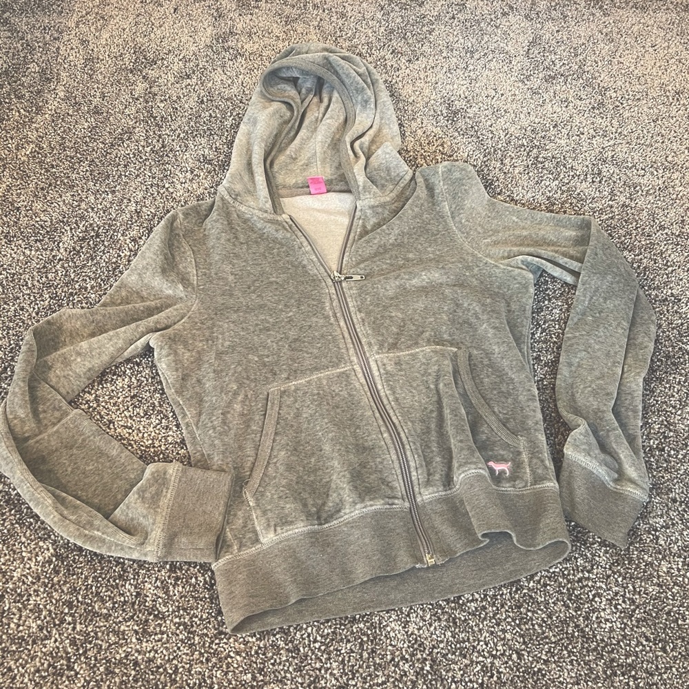 Victoria Secret Pink zip up sweatshirt.